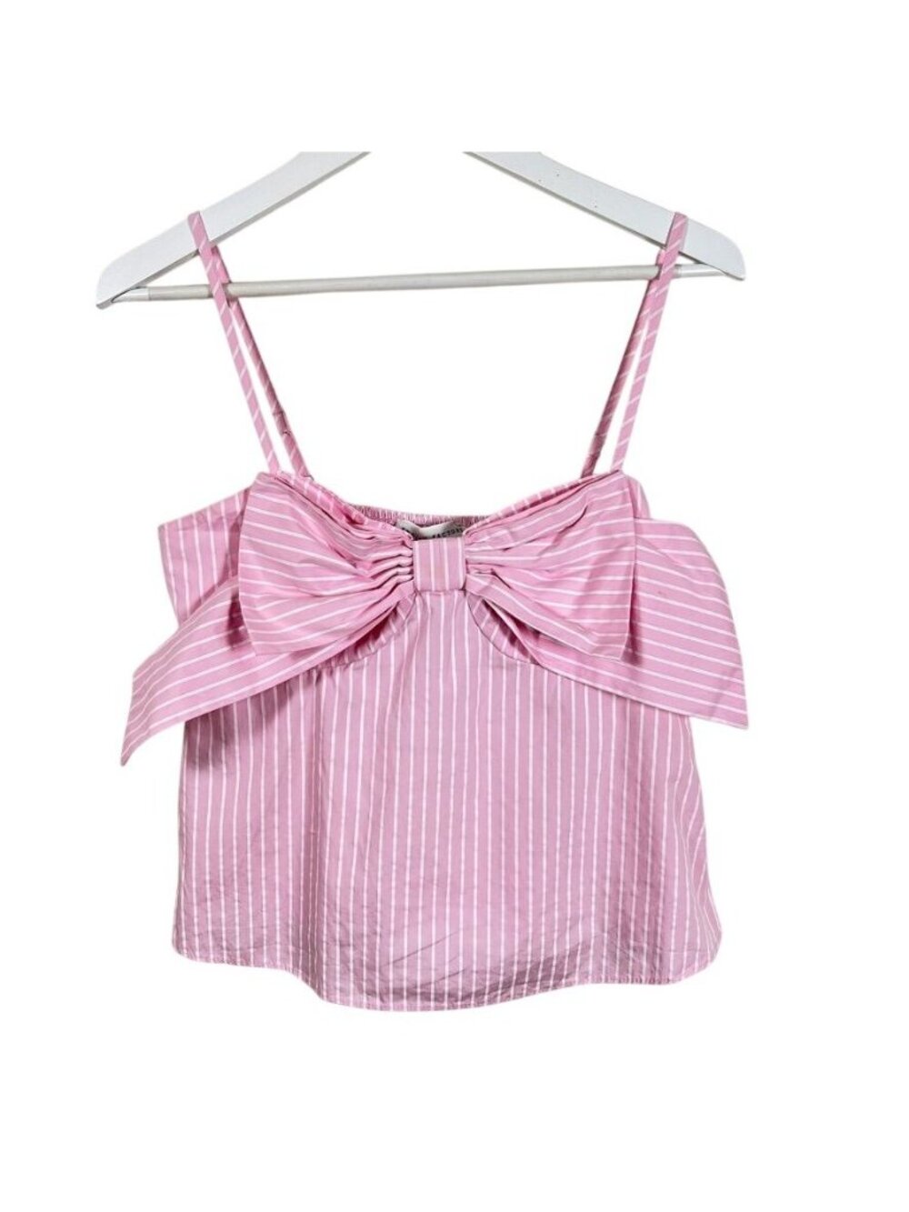 English Factory Pink White Striped Oversized Bow Cami Tank Top Coquette M